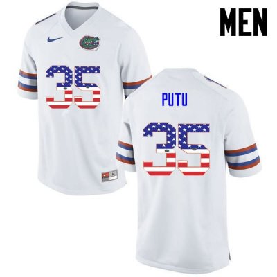 Men's Florida Gators #35 Joseph Putu NCAA Nike White USA Flag Fashion Authentic Stitched College Football Jersey VJR2762WS